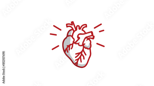Myocardial Infarction Solid Icon for Human Diseases Vector Usage