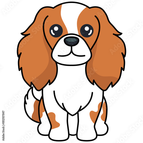 Elegant Sitting Cavalier Dog