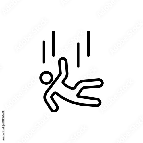 Icon of a person falling downwards
