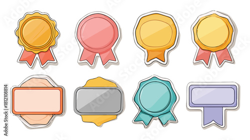 Professional Quick Tips Sticker Set Badge Design with Label