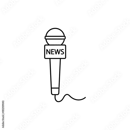 News microphone icon, vector illustration eps 10