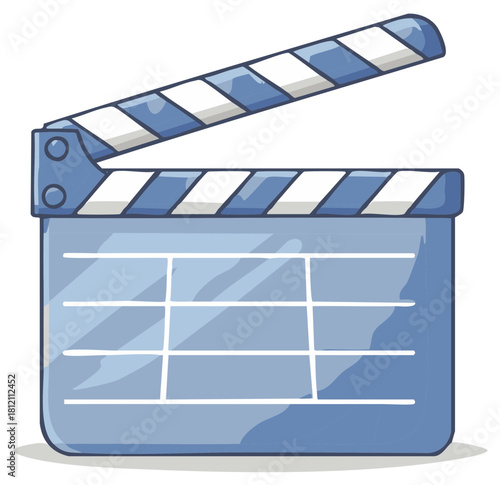Blue Movie Clapperboard Open Illustration Film Production Slate Board Video Editing