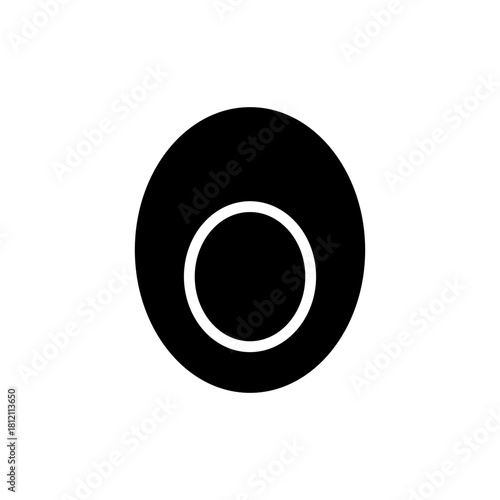 Egg icon. eggshell vector symbol. boiled eggs sign in black filled and outlined style.