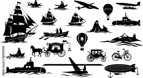 Vintage Silhouette Transportation Collection
