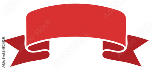 Elegant Red Ribbon Banner Design for Celebrations and Special Announcements Graphic