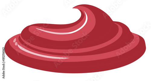 Swirl of red sauce or jam in a stylized design element