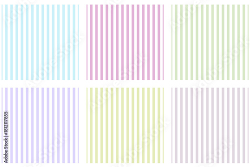 シンプルなストライプ柄｜縦ライン背景デザイン｜パターン素材セット