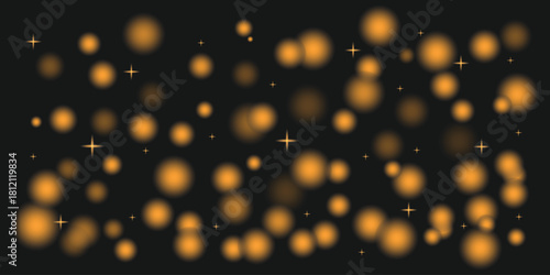 Golden sparkle dust and shimmering starlight trail with magical glow, elegant light effect for festive and luxury design Projects