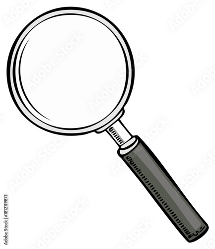 Magnifying Glass Tool Illustration for Search Detective Mystery Investigation Concept
