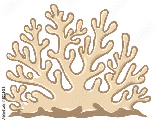 Stylized Branching Coral Reef Structure Undersea Illustration