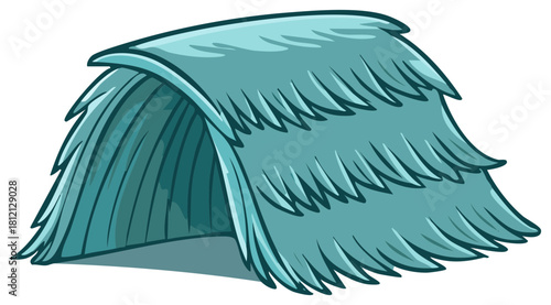 Cartoon blue hut illustration