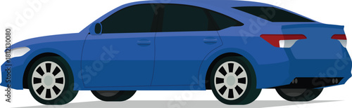 Sports sedan angled rear side view