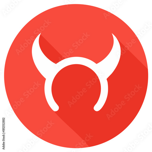Simple Devil Horns Headband Icon Costume Party Decoration Flat Design
