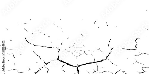 High-contrast cracked earth texture in black and white, featuring bold fractures and abstract dry-soil patterns. Perfect for backgrounds, environmental themes, drought concepts, and graphic design use