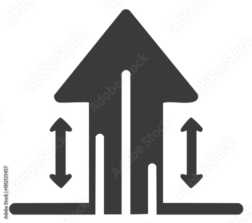 Graph with Upward Arrow Indicates Fluctuations And Upward Trend In Business