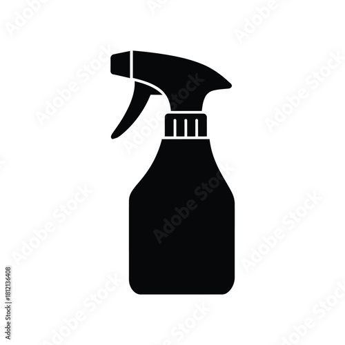 Black silhouette of a spray bottle for cleaning