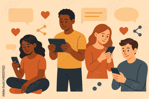 Media social marks vector illustration no modern icon letters any interaction young