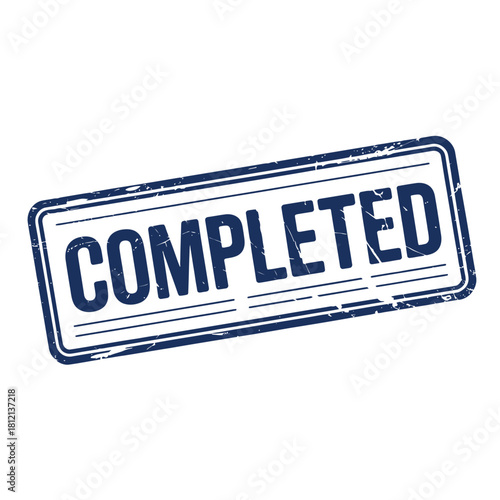 Completed stamp signifying task accomplishment