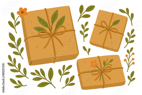 Jute eco gift style icon text vector friendly negative cohesive typography labels