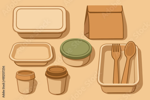 Packaging text no icon captions letters materials vector typography chinese containers eco