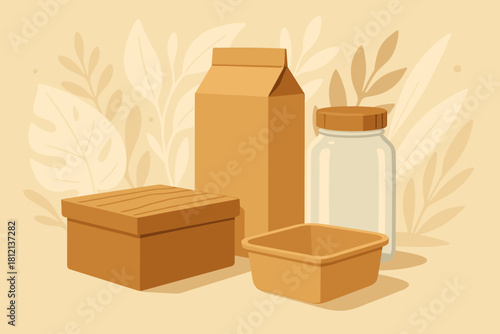 Cardboard typography numbers icon punctuation chinese characters no eco packaging friendly vector