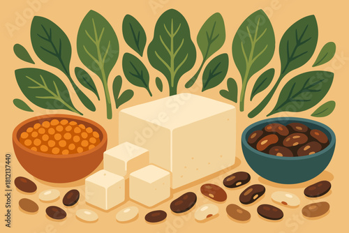 Greens style colors feast flat bubbles vegetarian vector no icon emphasizing sustainable