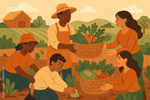 Group icon harvesting vector letters harvest cooperative cohesive farming no full text