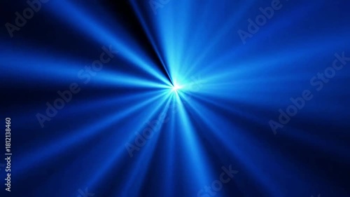Abstract blue light burst background radial beams rays energy speed tunnel effect loop