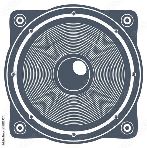 Modern audio speaker cone and diaphragm design abstract illustration