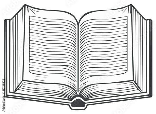Open Book Illustration Education Knowledge Study Reading Textbook Blank Pages