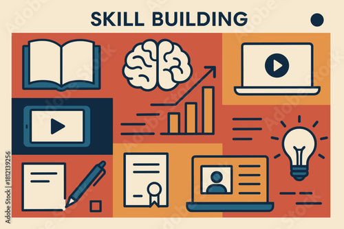 Learning module forms icon bold illustration minimalist minimalism tools flat vector concept