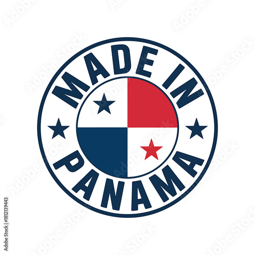 Made in panama circular stamp with national flag emblem