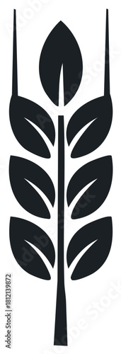 Stylized wheat stalk icon representing agriculture harvest and natural organic food