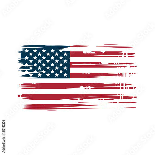 Distressed american flag grunge texture patriotic design