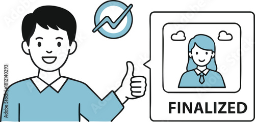 Man Approves Finalized Process with Thumb Up.