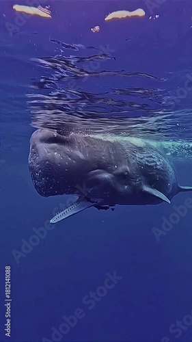 Close-Up of a Sperm Whale Near the Ocean Surface
