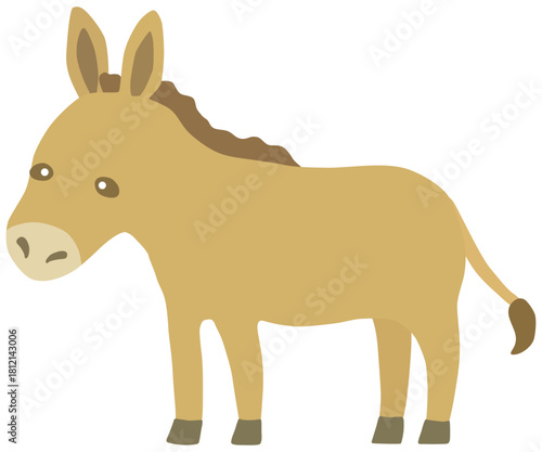 シンプルなロバのイラスト ベクター素材