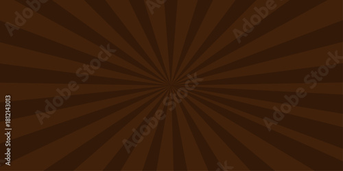 Retro brown sunburst vector background pattern with vintage grunge paper texture and radial star stripes. burst, sun, rays, beam, stripes, dirty. Warm, orange sunrays burst across a summer sky, brown