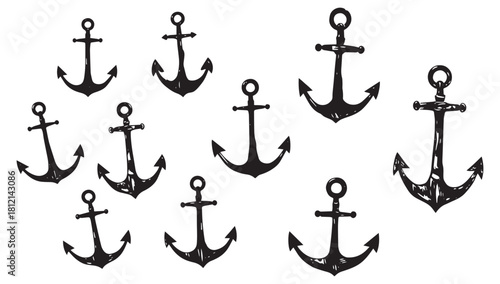 Elegant anchor pattern for nautical designs, perfect for seaside themes and ocean adventures, capturing the spirit of maritime history and seafaring tales