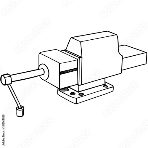 Linear hand vice in black and white style for crafting tasks