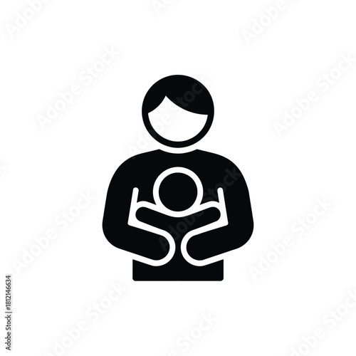 Parent holding baby icon symbol