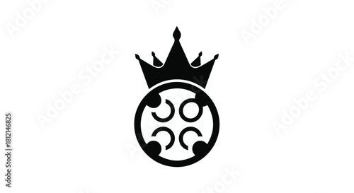 Royal emblem with crown and circular design, symbolizing power and prestige