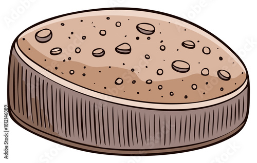 Cartoon Style Oval Loofah Sponge for Exfoliation and Body Care in Neutral Colors