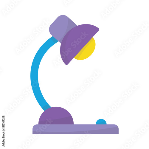 Cartoon isolated illustration of a purple study lamp for a back to school themed image icon