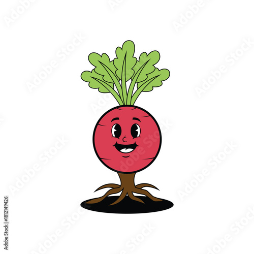 cute cartoon beetroot vegetable character illustration