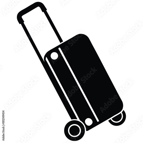 suitcase rolling icon on white background
