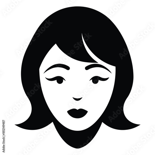 woman cheeks icon on white background
