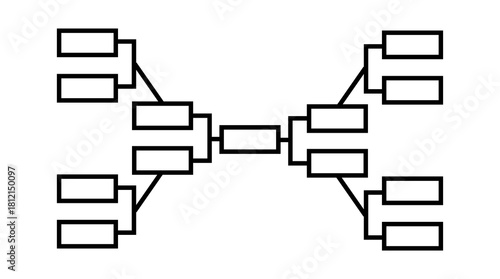Set of tournament chart icons for illustrating competition brackets and match progressions.