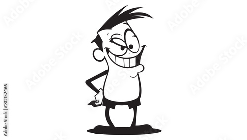 Whimsical cartoon character with a mischievous grin, perfect for adding playful personality to your designs and bringing smiles to your audience today