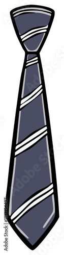 Classic blue striped necktie illustration for business or formal wear